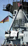 German Sailors aboard Lutjens Salute USS Winston S Churchill